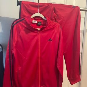 OLD SCHOOL ADIDAS TRACKSUIT.  LARGE - POLYESTER  -  EXCELLENT CONDITION